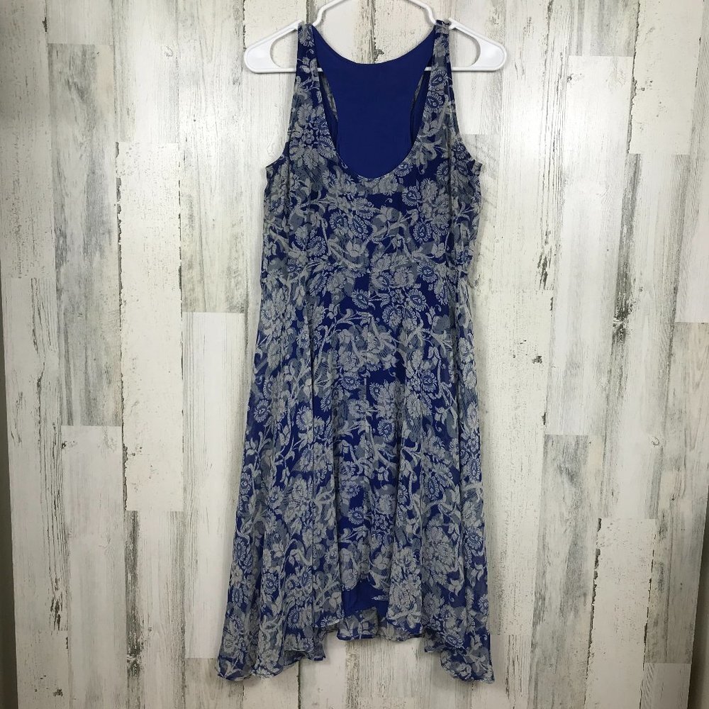 CAbi floral dress 2 piece midi length blue white flowy sleeveless beachy coastal - Picture 5 of 6